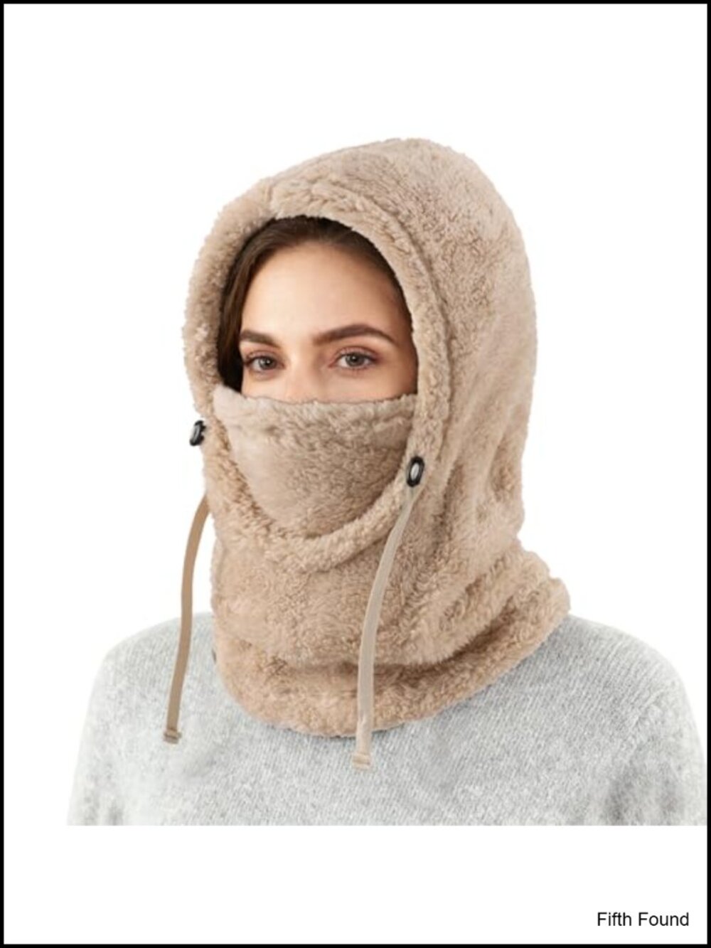 Fleece Balaclava Hood Winter Hat Windproof One-Piece Hooded Scarf Ski Mask
